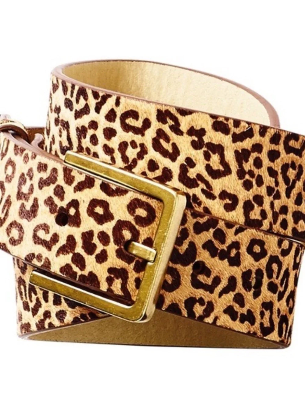 CABI Kipling Leopard Calf Hair Leather Belt Medium